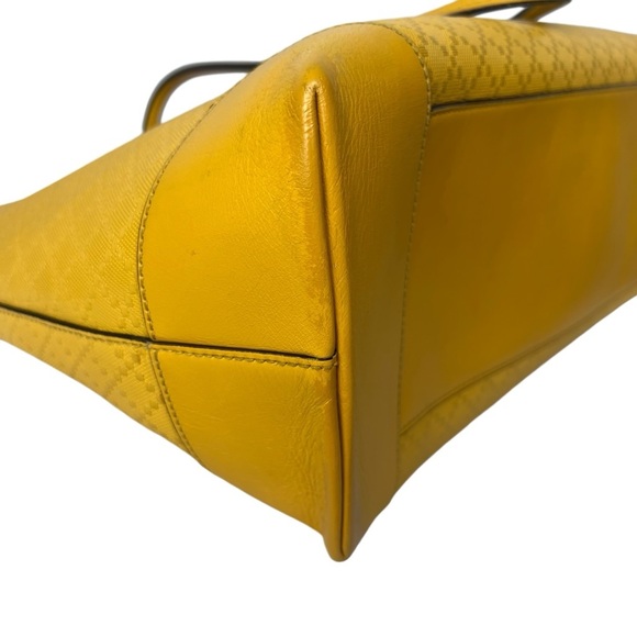 Authentic GUCCI Diamante Bright Yellow Tote Bag Handbag - Picture 9 of 14